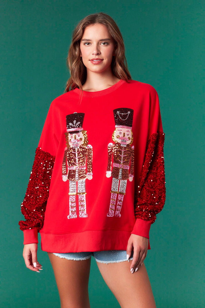 RED Double Nutcracker Oversized Sweatshirt (Ships 2 weeks)