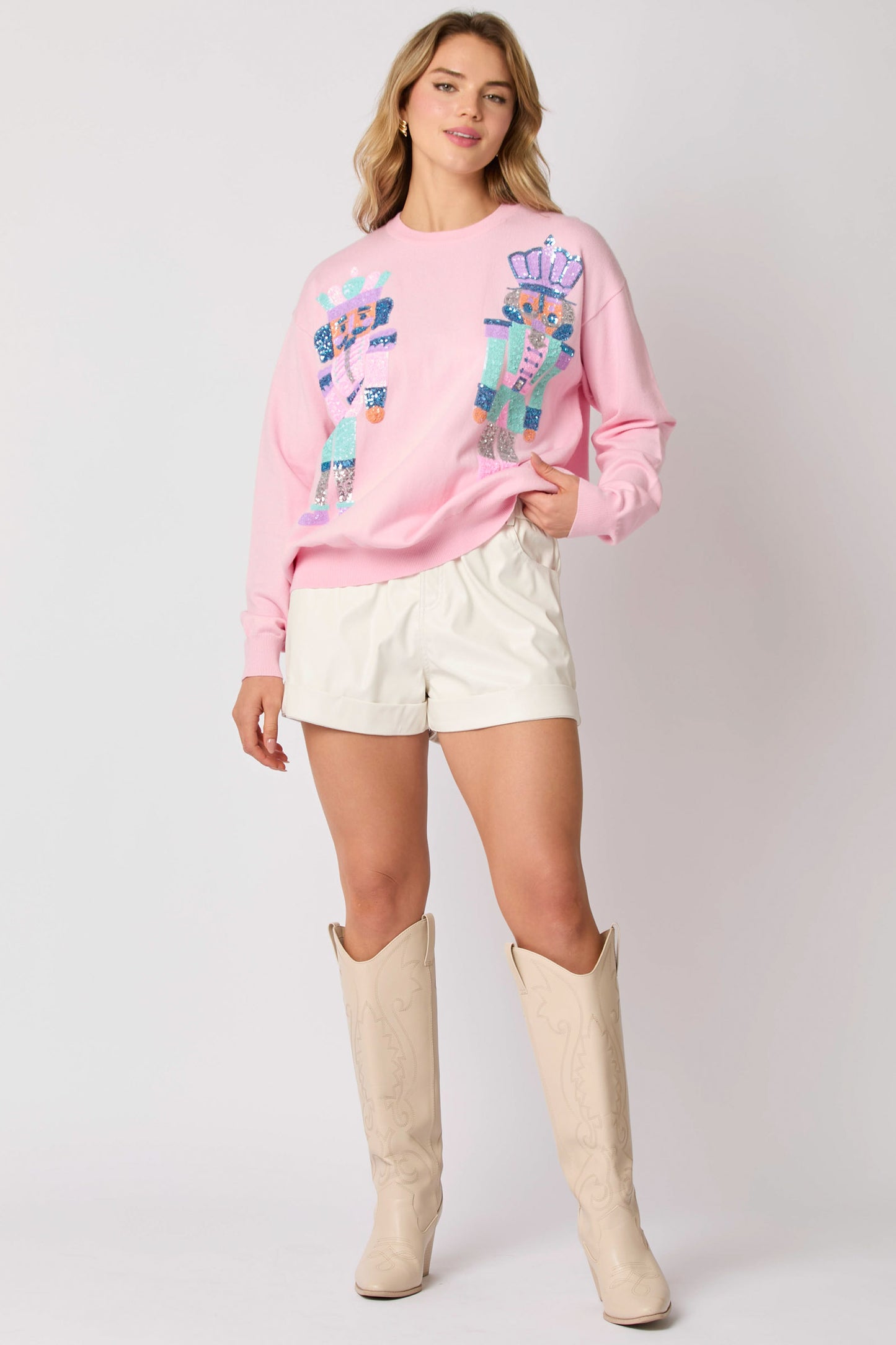 Double Nutcracker Pastel Sweater (ships 1-2 weeks)