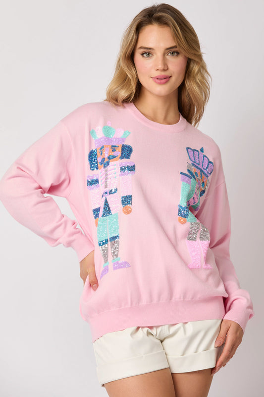 Double Nutcracker Pastel Sweater (ships 1-2 weeks)