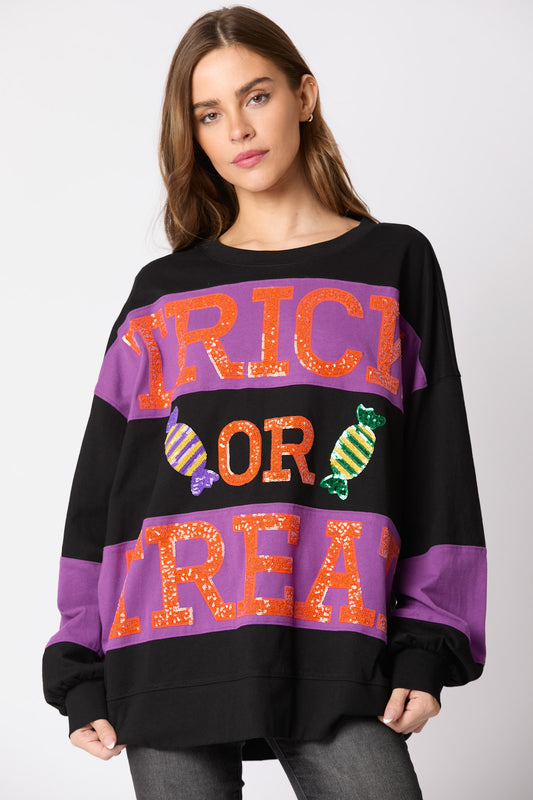 Trick or Treat BLACK Oversized Top Preorder