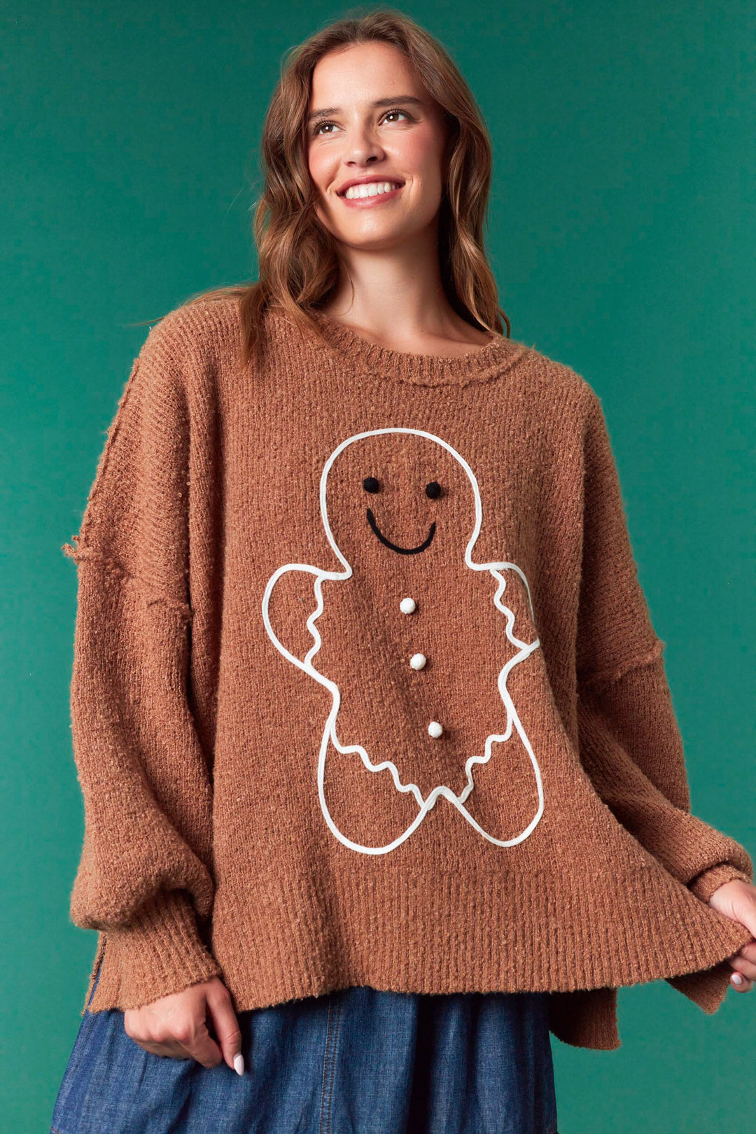 Oversized Gingerbread Man Sweater (PREORDER)