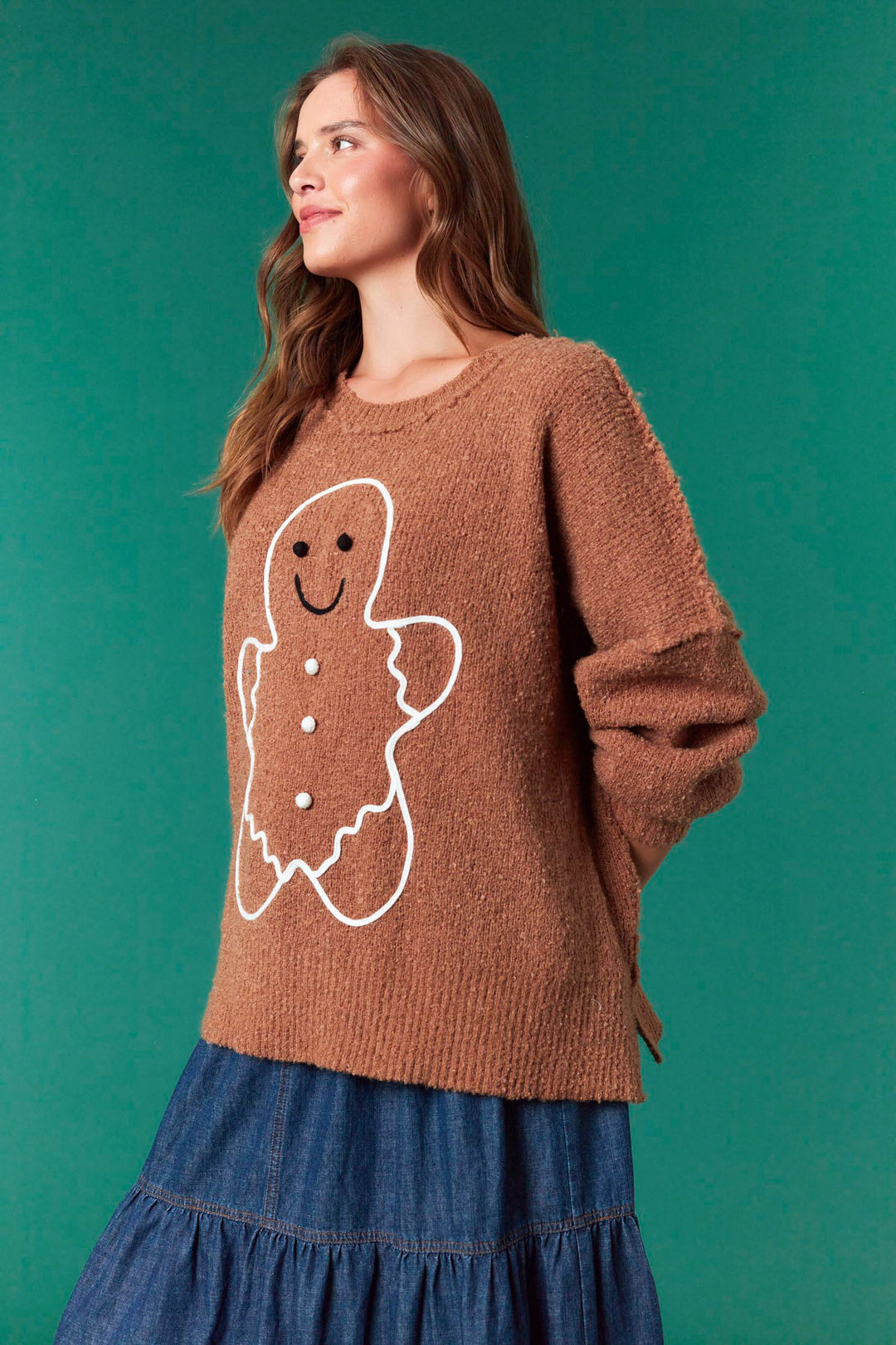 Oversized Gingerbread Man Sweater (PREORDER)