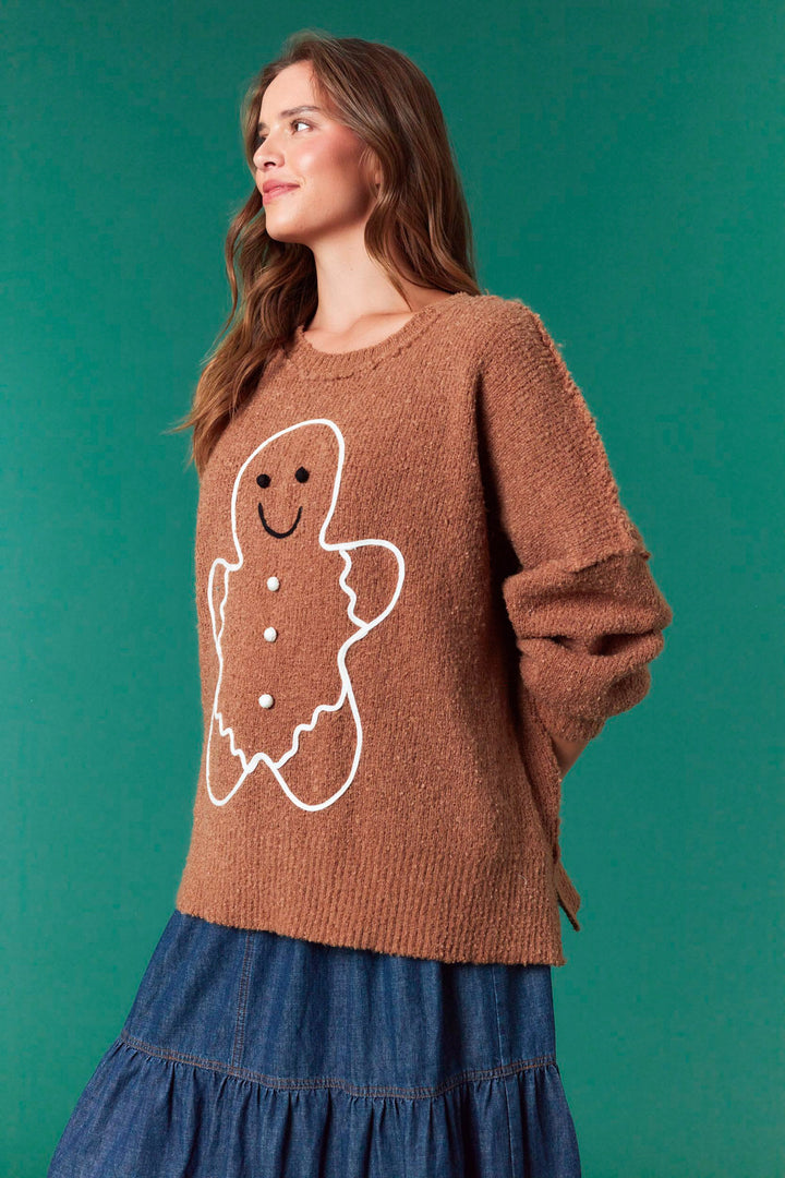 Oversized Gingerbread Man Sweater (PREORDER)