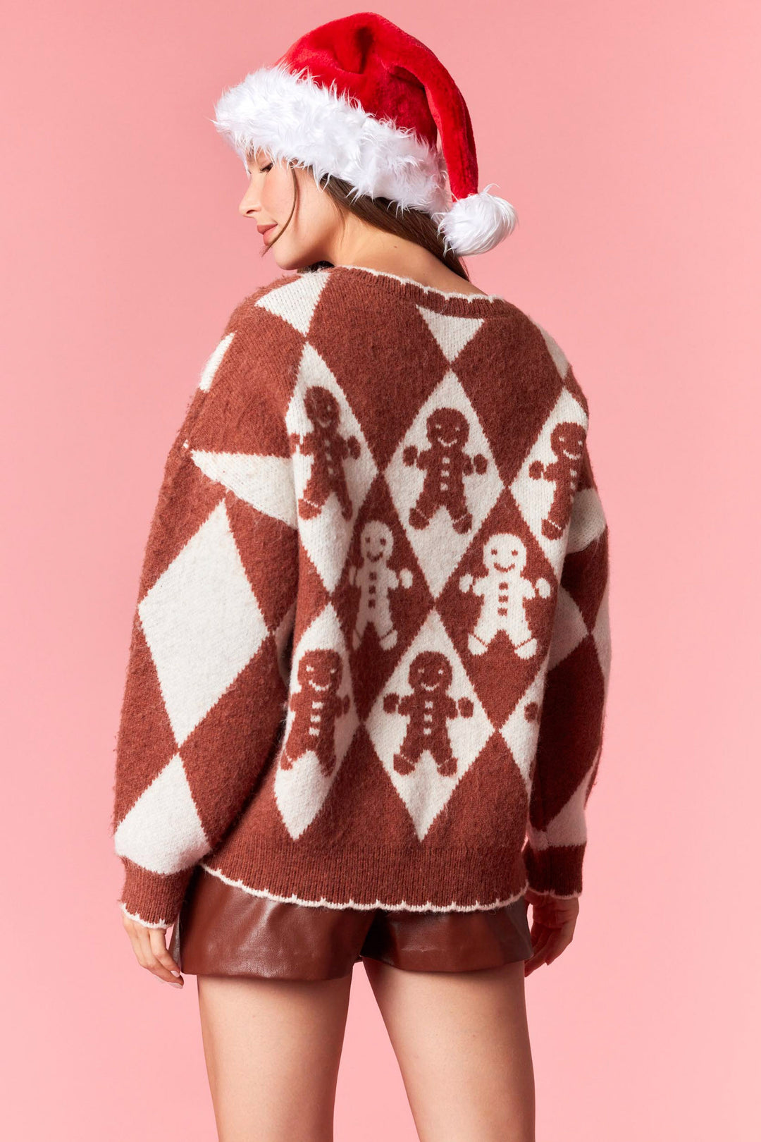 Gingerbread Checkered Cardigan (ships 2-3 weeks)