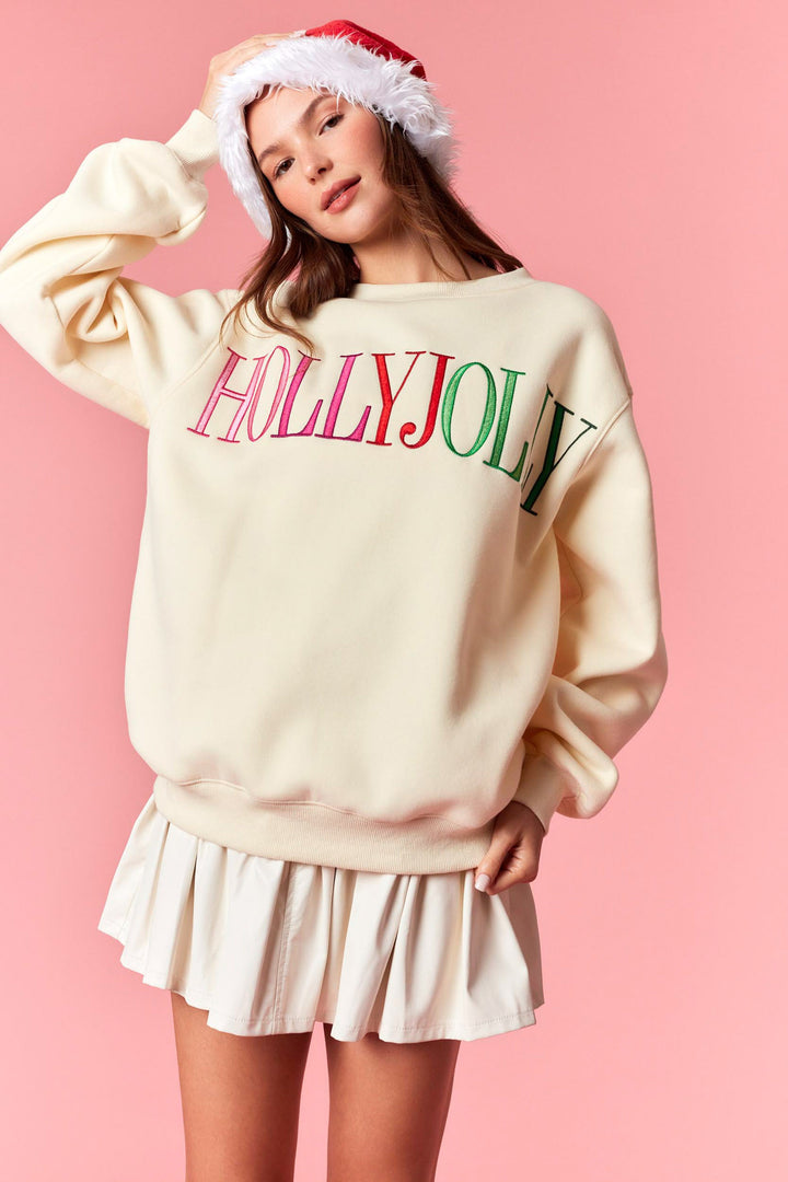Colorful Holly Jolly Sweatshirt (PREORDER)