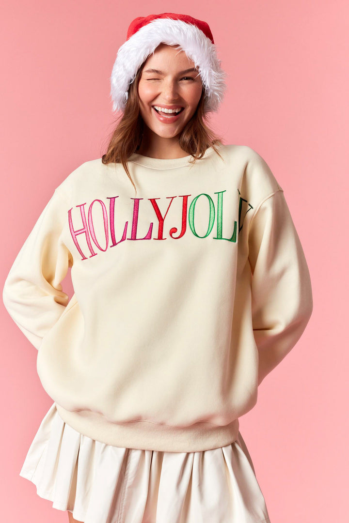 Colorful Holly Jolly Sweatshirt (PREORDER)