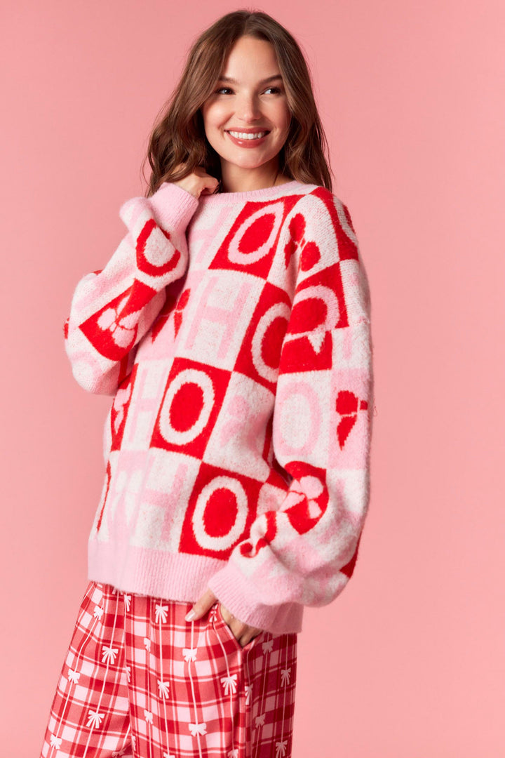 ho ho ho & Bow sweater (Ships 2 weeks)