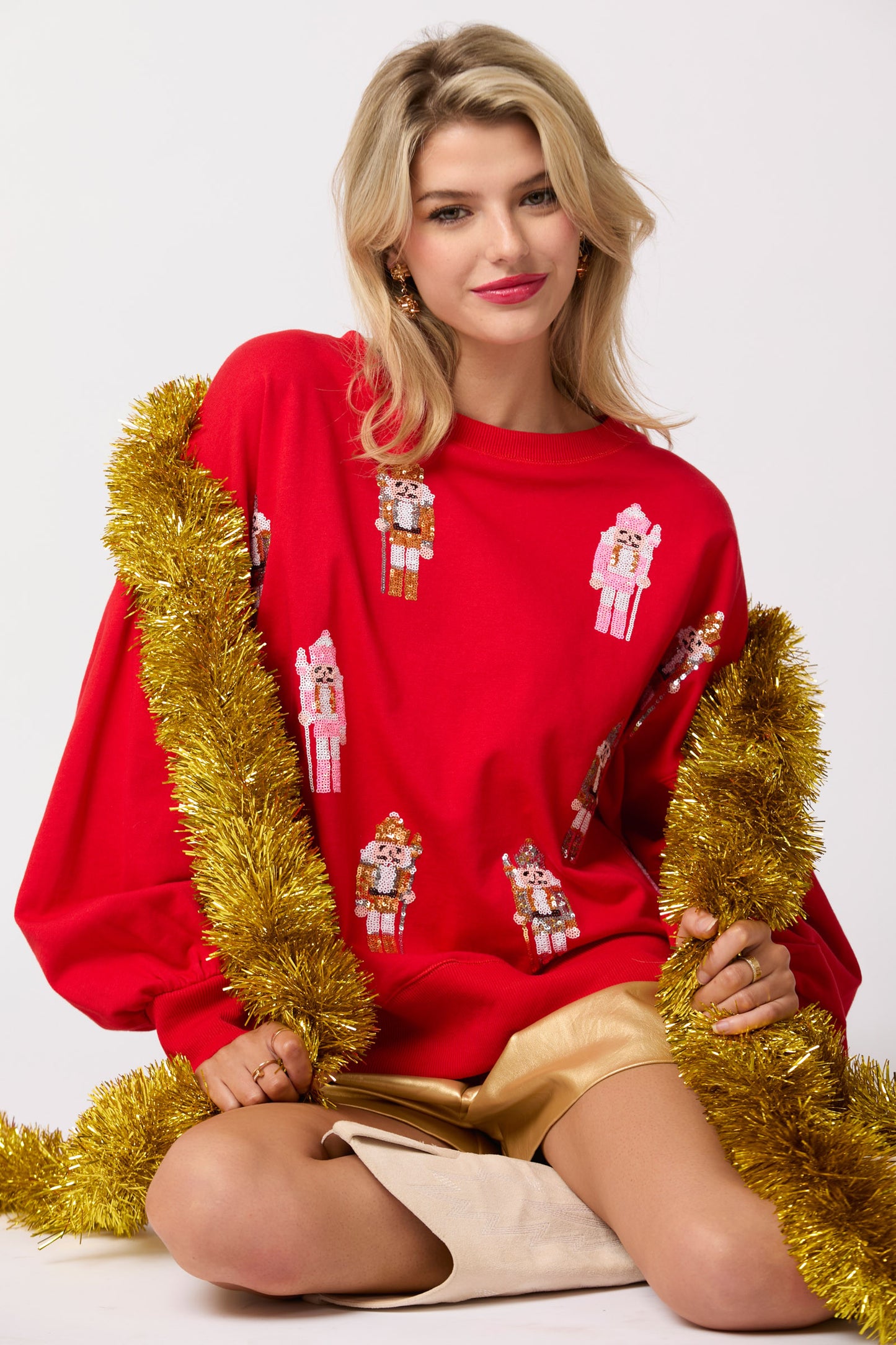 Red Sequin Mini Nutcracker Pullover (ships 1-2 weeks)