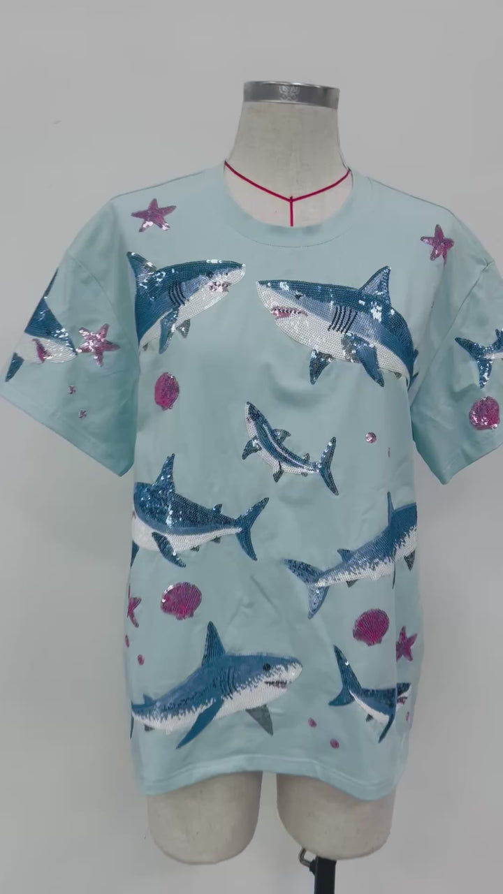 SHARK 🦈 SEQUIN SHIRT (PREORDER)