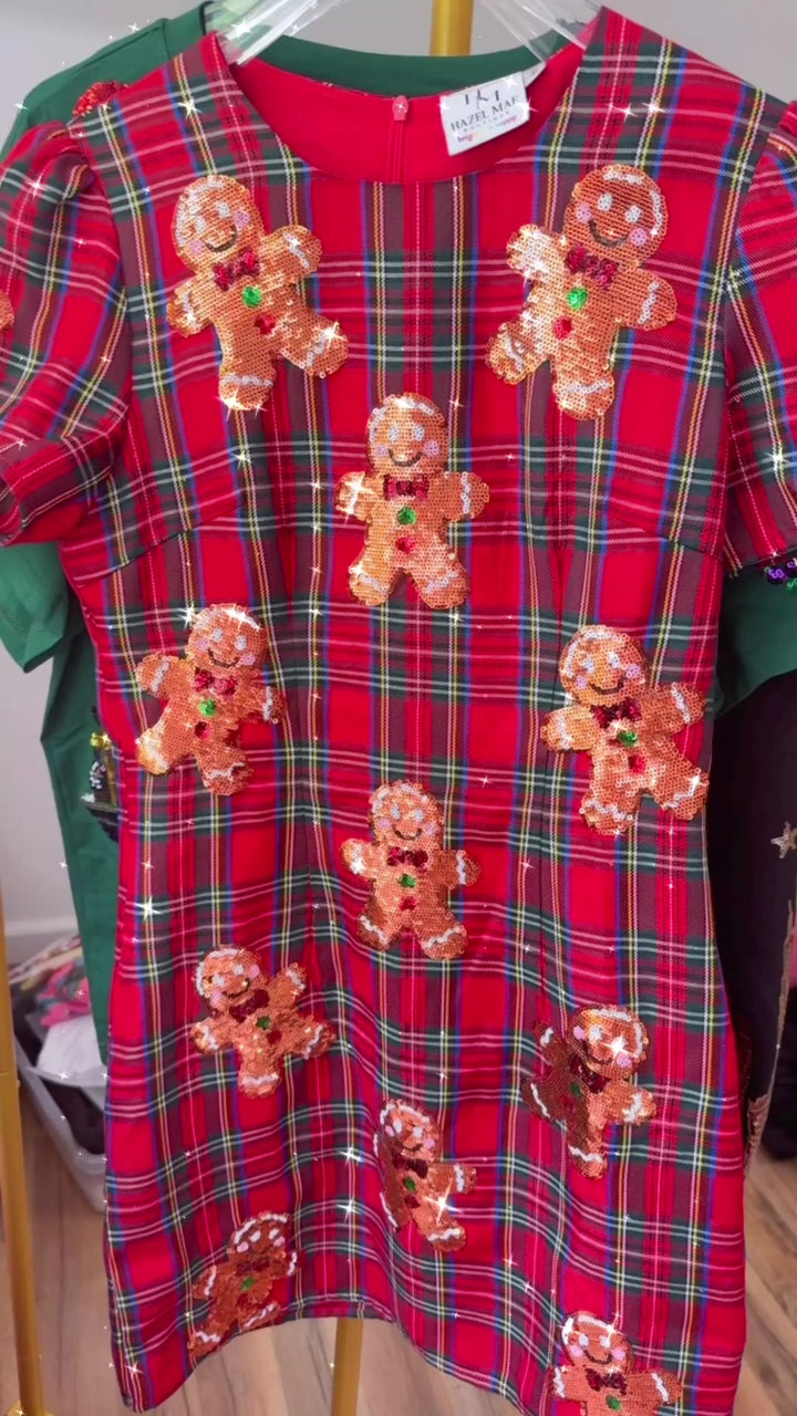 TARTAN PLAID GINGERBREAD DRESS  (PREORDER)