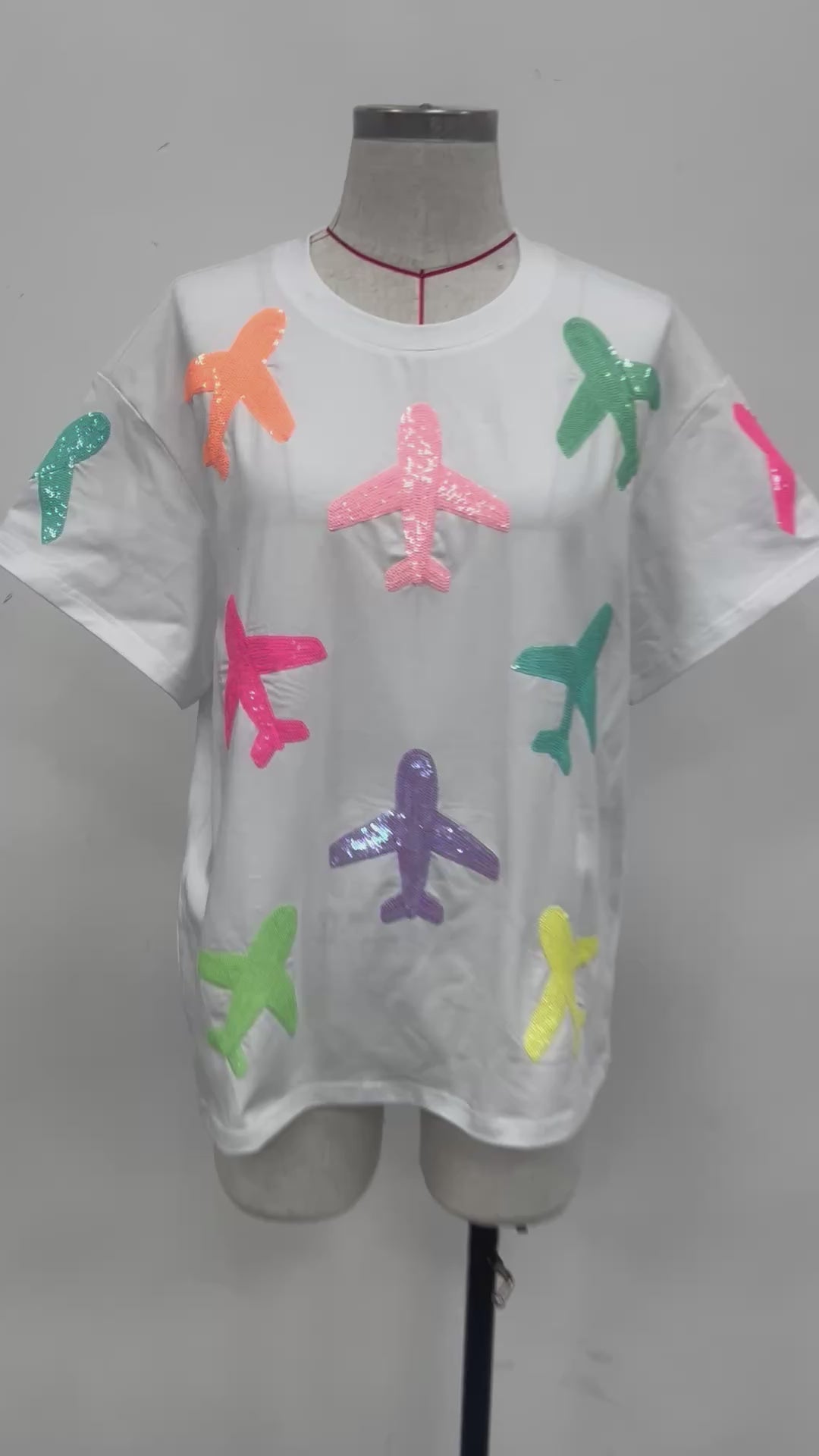 TRAVEL CUTIE SEQUIN AIRPLANE TOP (PREORDER)