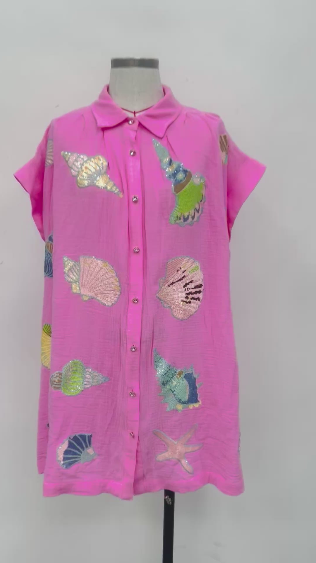 PINK GAUZE SEASHELL COVERUP RTS
