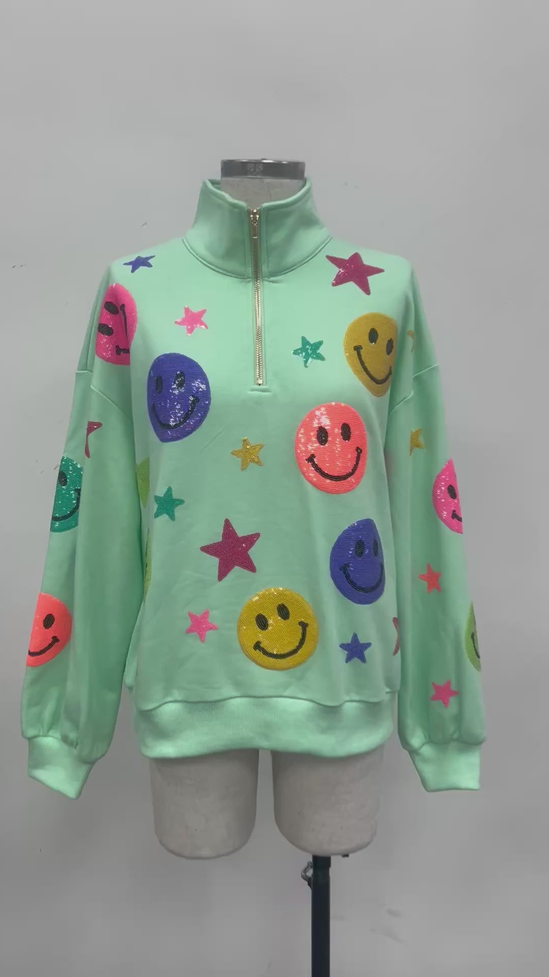 HAPPY FACE MINT PULLOVER (PREORDER)