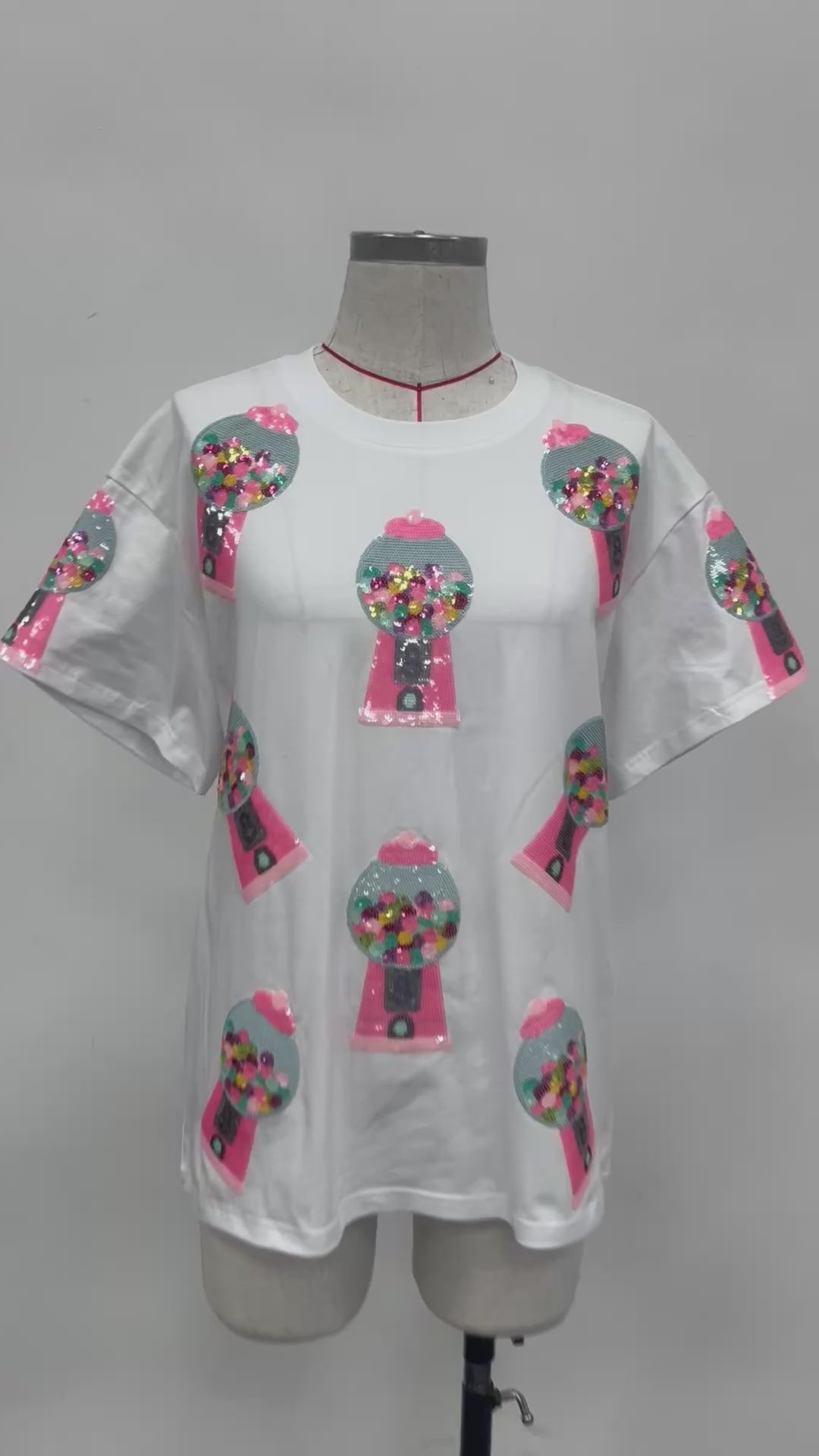 BUBBLEGUM BABE SEQUIN TSHIRT (PREORDER)