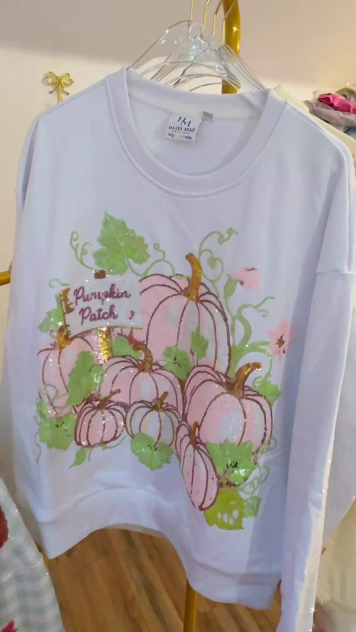 PUMPKIN PATCH SEQUIN PULLOVER (PREORDER)