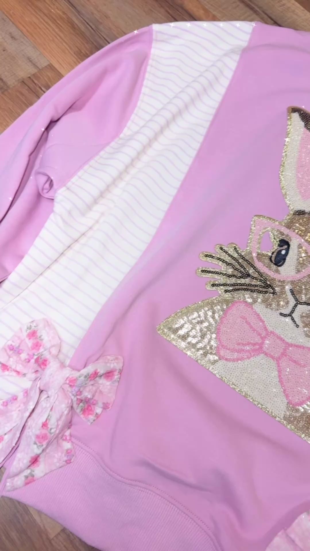 BUNNY & FLORAL BOW TOP READY TO SHIP