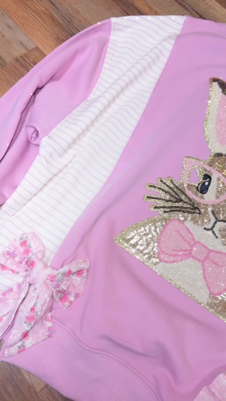 BUNNY & FLORAL BOW TOP READY TO SHIP