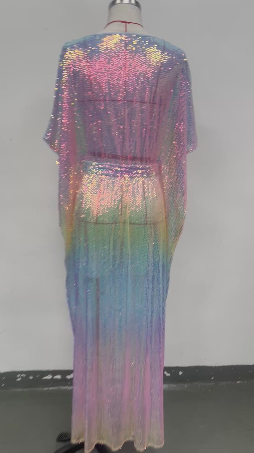 Sequined PASTEL Unicorn Kaftan (PREORDER)