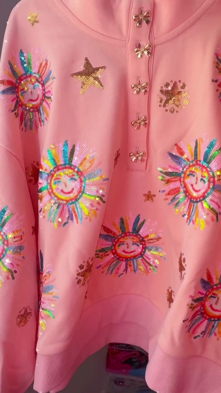 SUNSHINE & STARS PEACH HENLEY (PREORDER)