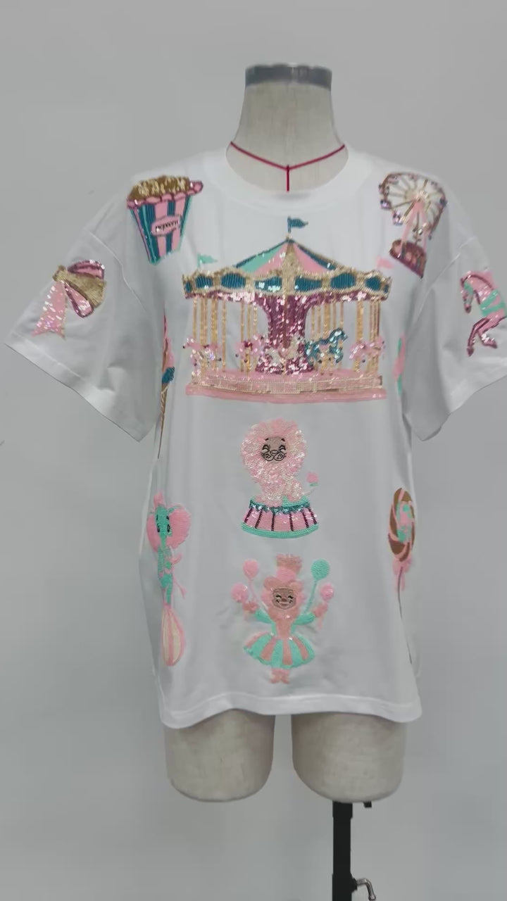 CAROUSEL DREAMS SEQUINED TSHIRT (PREORDER)