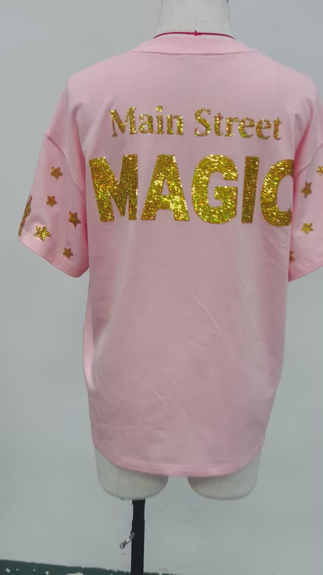 MAGICAL CONFETTI PINK SEQUINED SHIRT RTS