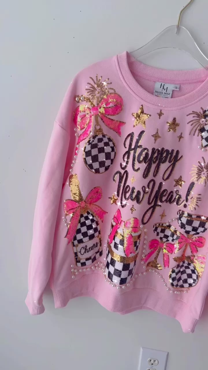 PEARLS & BOWS HAPPY NEW YEAR PULLOVER (PREORDER)